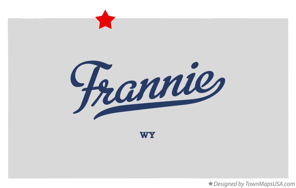 Map of Frannie Wyoming WY