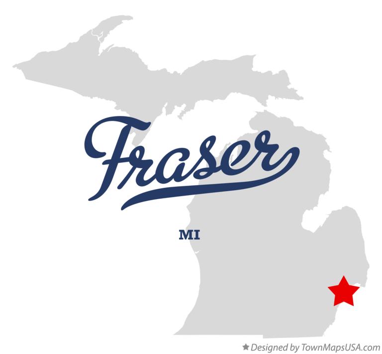 Map of Fraser Michigan MI