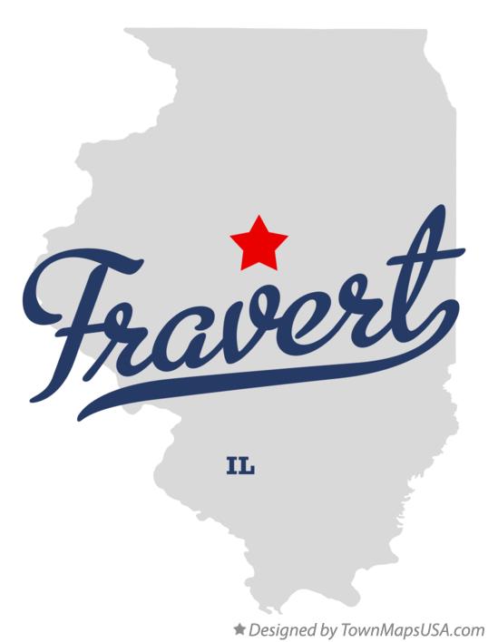 Map of Fravert Illinois IL