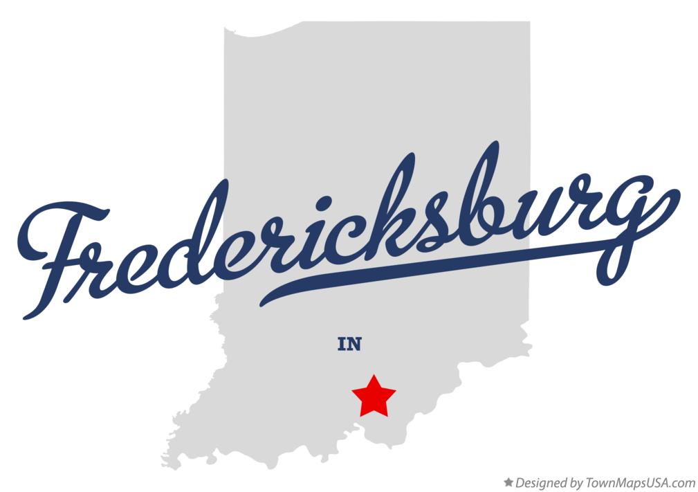Map of Fredericksburg Indiana IN