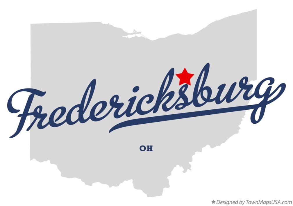 Map of Fredericksburg Ohio OH