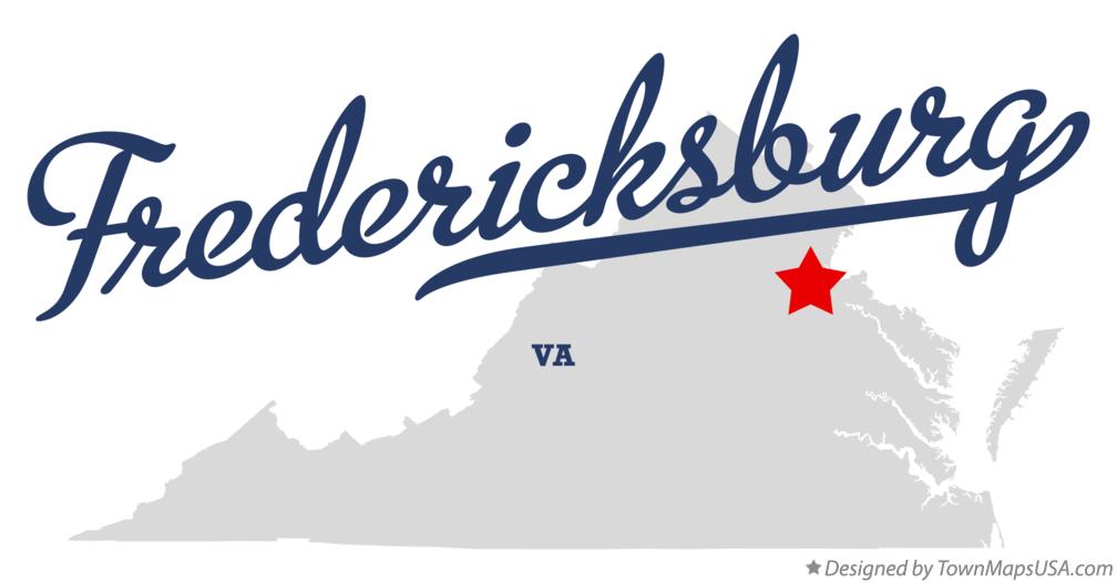Map of Fredericksburg Virginia VA