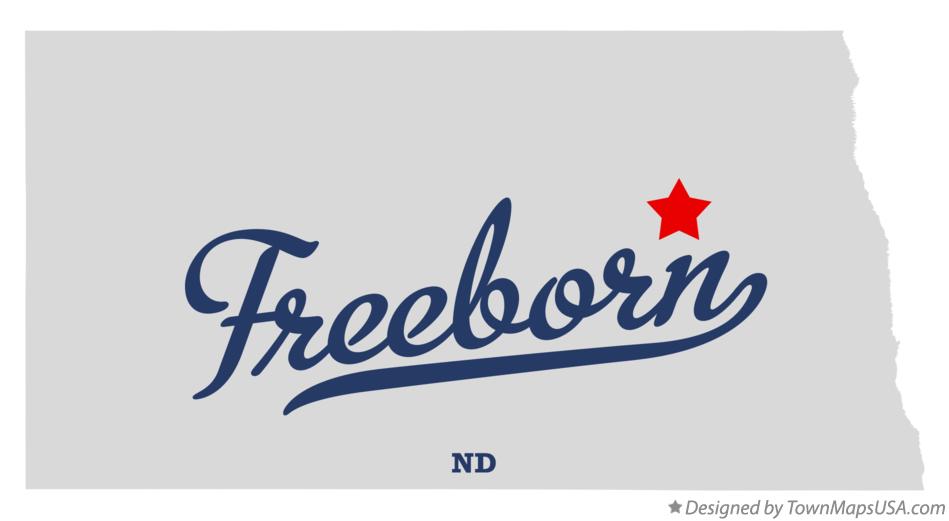 Map of Freeborn North Dakota ND