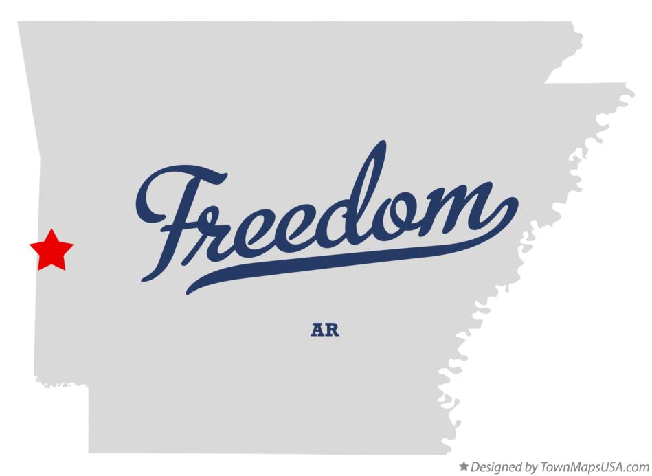 Map of Freedom Arkansas AR