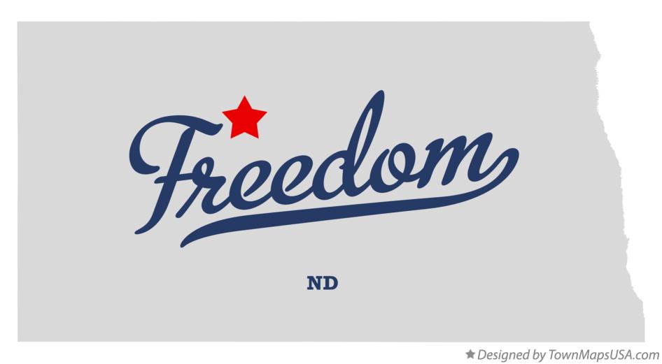 Map of Freedom North Dakota ND