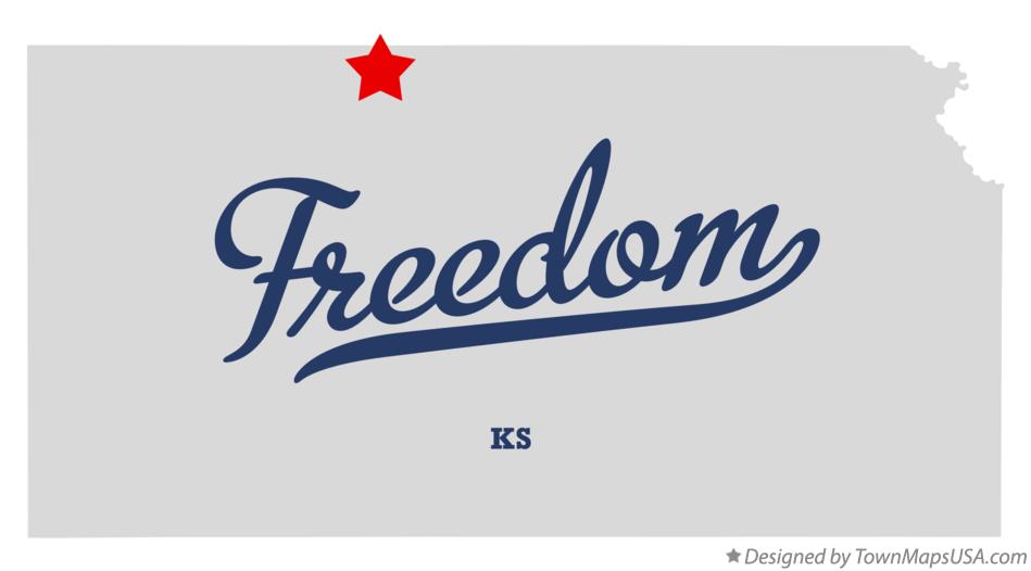 Map of Freedom Kansas KS