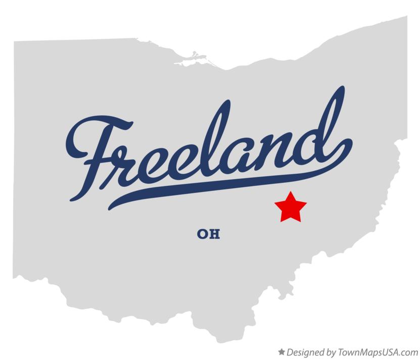 Map of Freeland Ohio OH