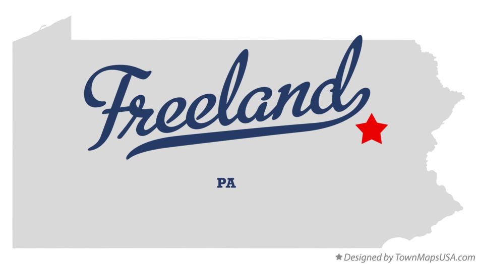 Map of Freeland Pennsylvania PA