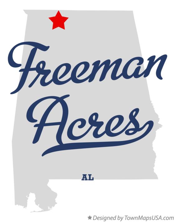 Map of Freeman Acres Alabama AL