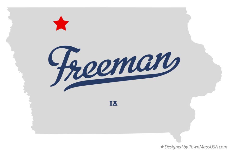 Map of Freeman Iowa IA