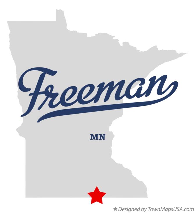 Map of Freeman Minnesota MN