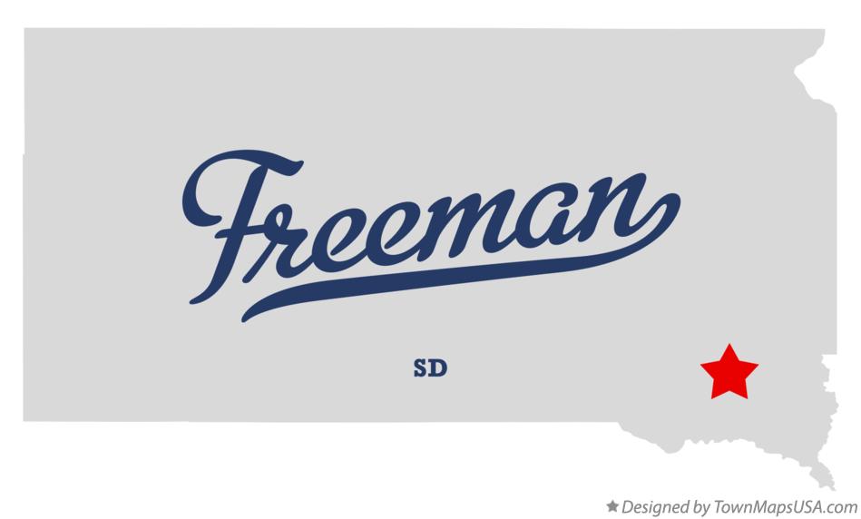 Map of Freeman South Dakota SD