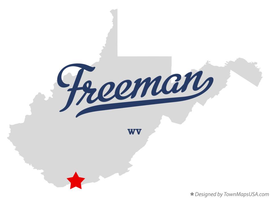 Map of Freeman West Virginia WV