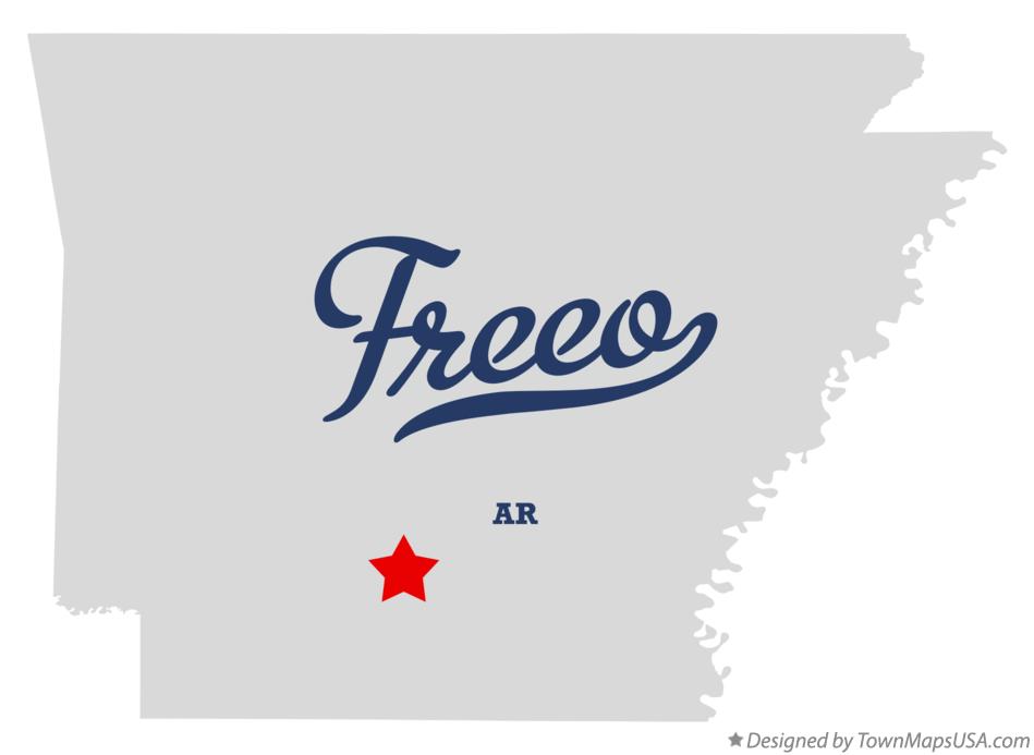 Map of Freeo Arkansas AR