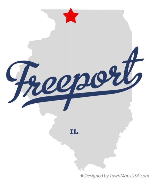 Map of Freeport Illinois IL