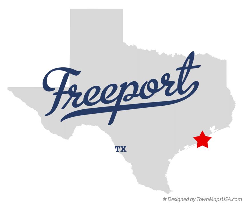 Map of Freeport Texas TX