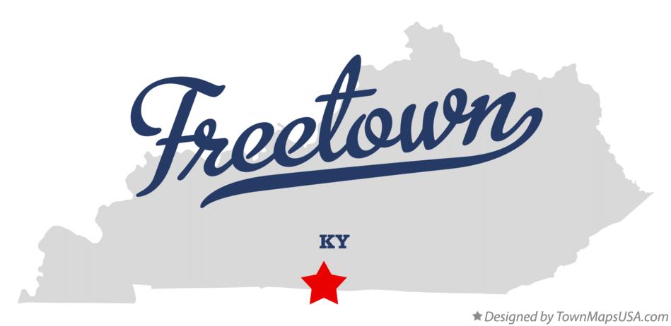 Map of Freetown Kentucky KY