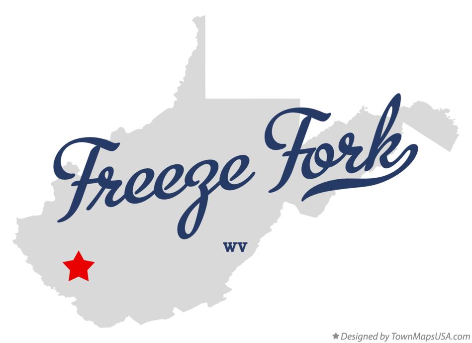 Map of Freeze Fork West Virginia WV
