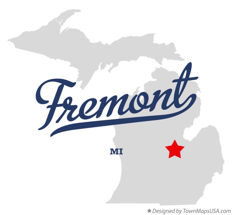 Map of Fremont Michigan MI