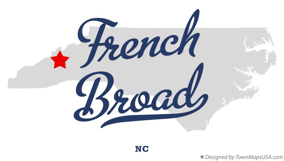 Map of French Broad North Carolina NC