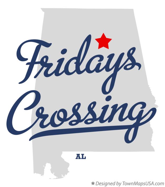 Map of Fridays Crossing Alabama AL