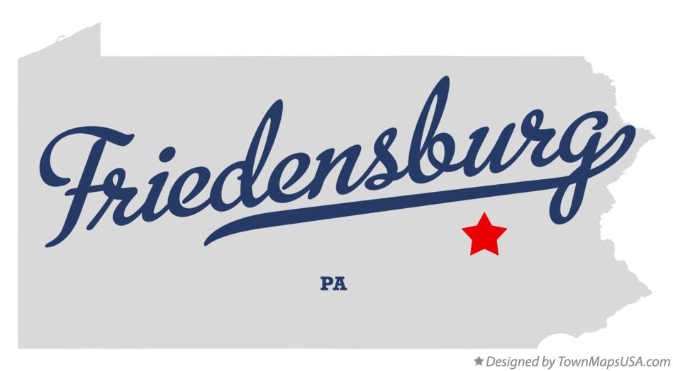 Map of Friedensburg Pennsylvania PA