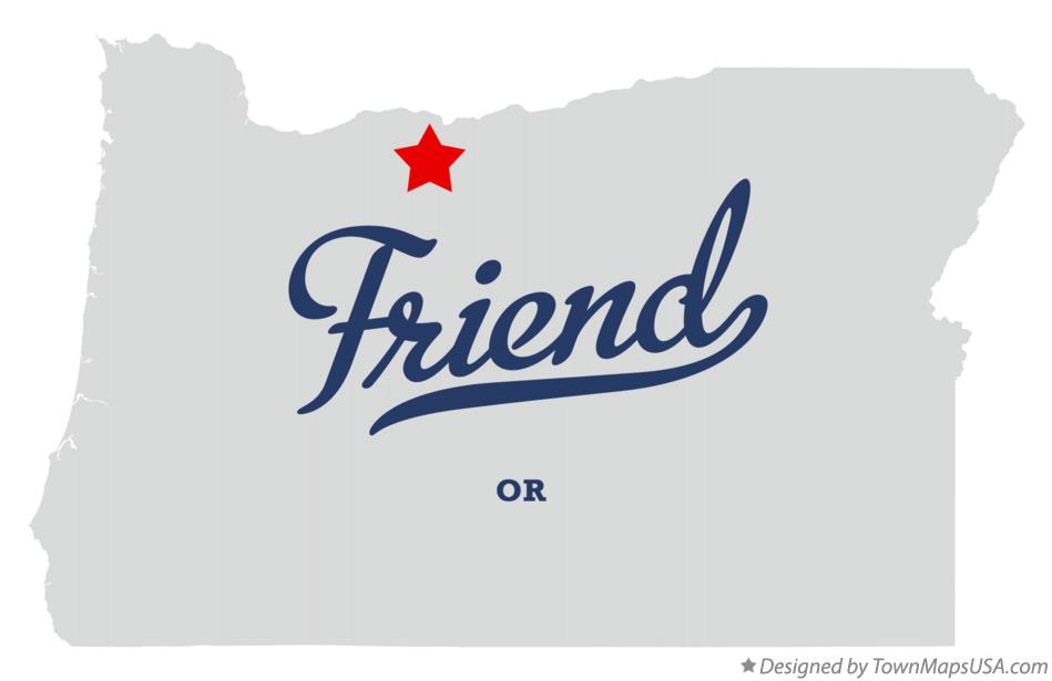 Map of Friend Oregon OR