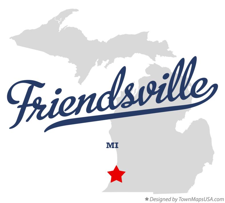 Map of Friendsville Michigan MI