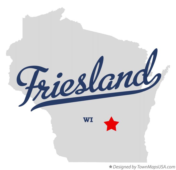 Map of Friesland Wisconsin WI
