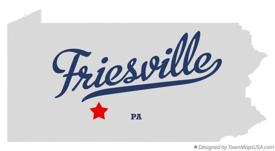 Map of Friesville Pennsylvania PA