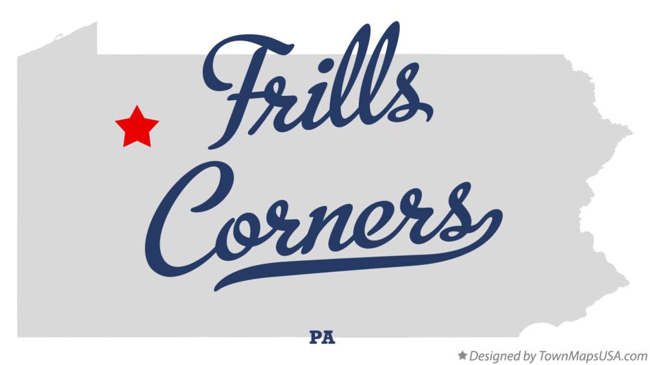 Map of Frills Corners Pennsylvania PA