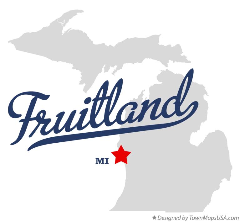 Map of Fruitland Michigan MI