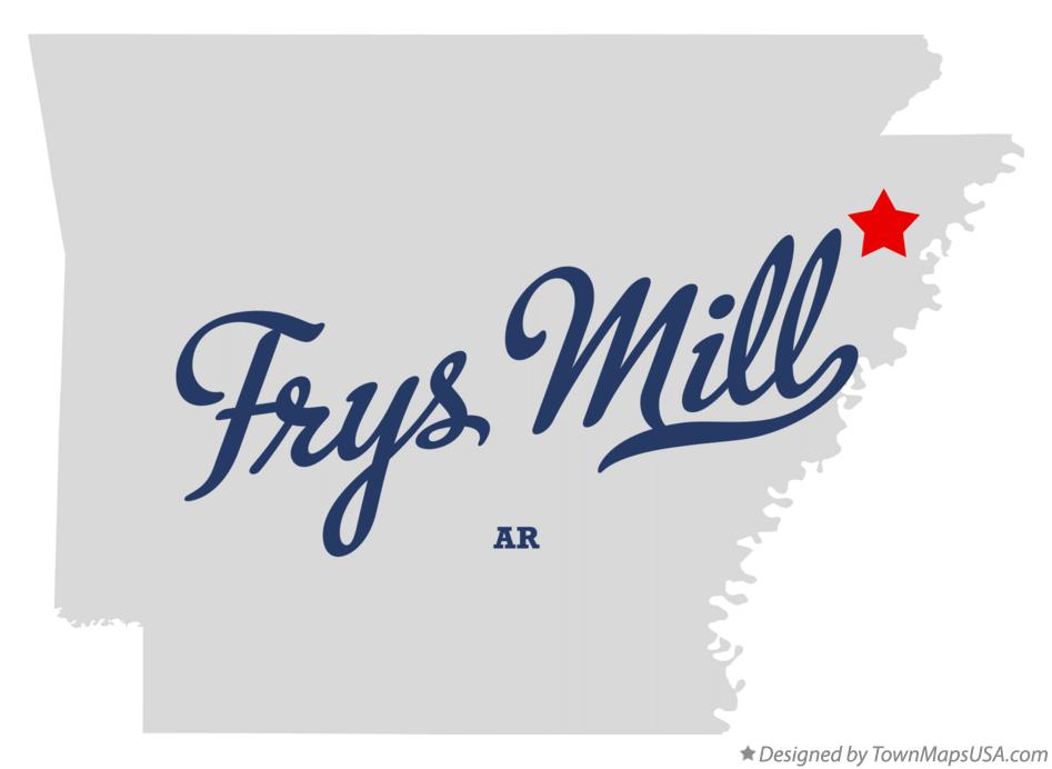 Map of Frys Mill Arkansas AR