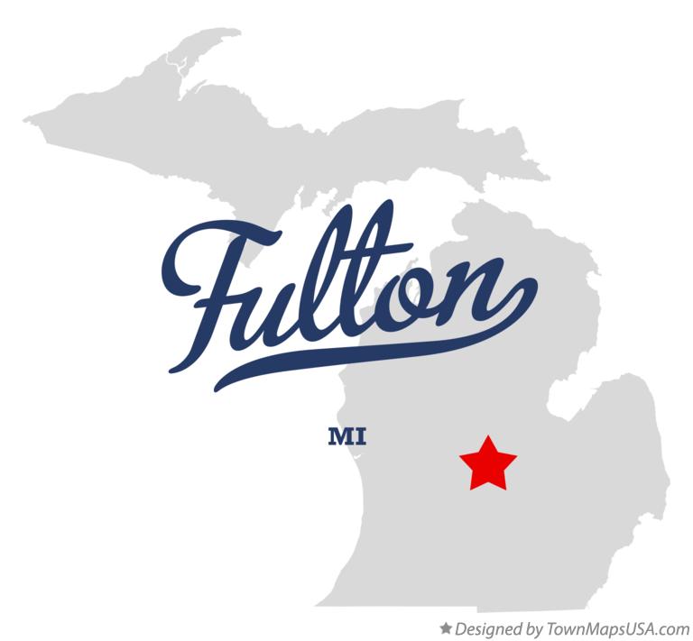 Map of Fulton Michigan MI