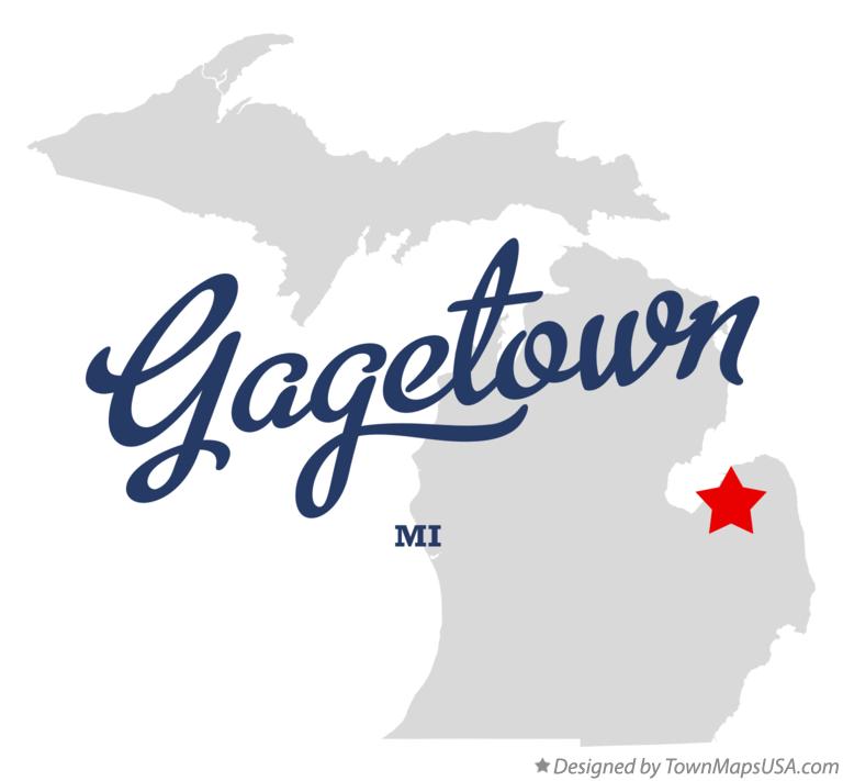 Map of Gagetown Michigan MI