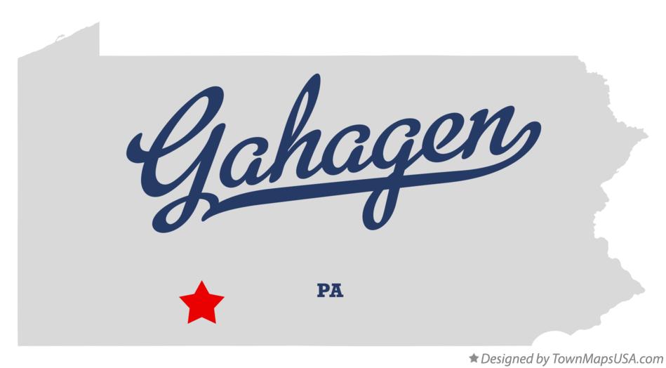 Map of Gahagen Pennsylvania PA
