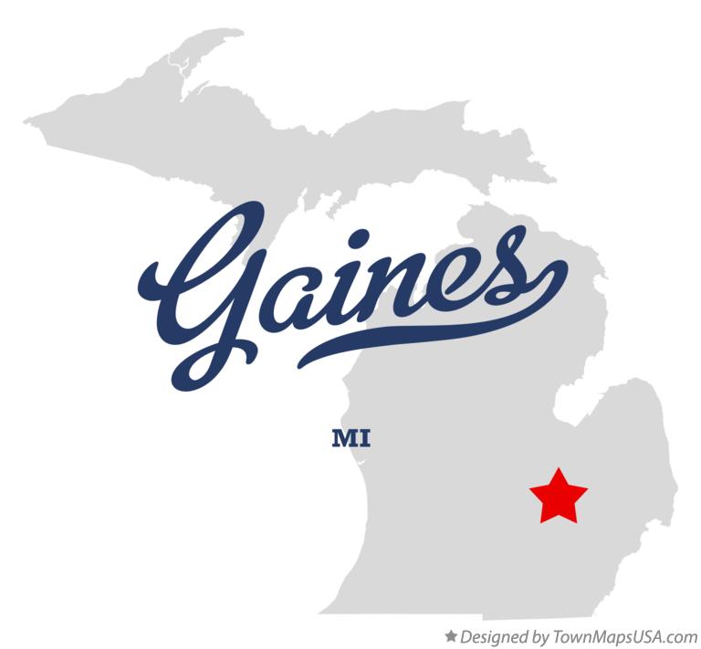 Map of Gaines Michigan MI