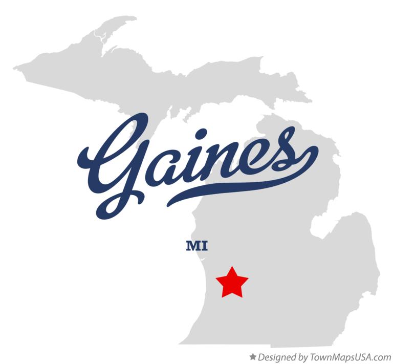 Map of Gaines Michigan MI