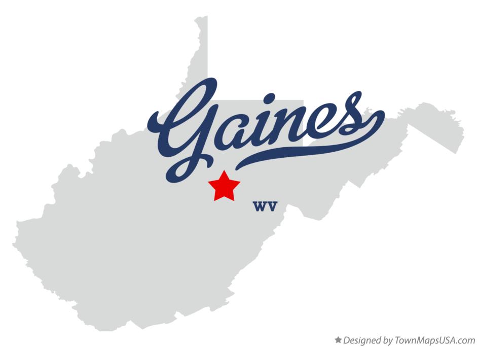 Map of Gaines West Virginia WV