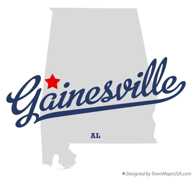 Map of Gainesville Alabama AL
