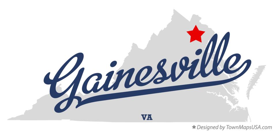 Map of Gainesville Virginia VA