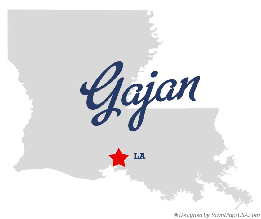 Map of Gajan Louisiana LA