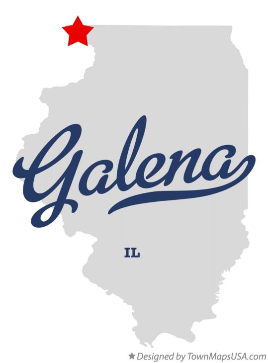 Map of Galena Illinois IL