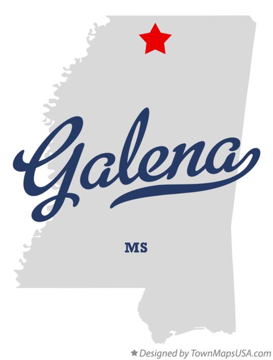 Map of Galena Mississippi MS