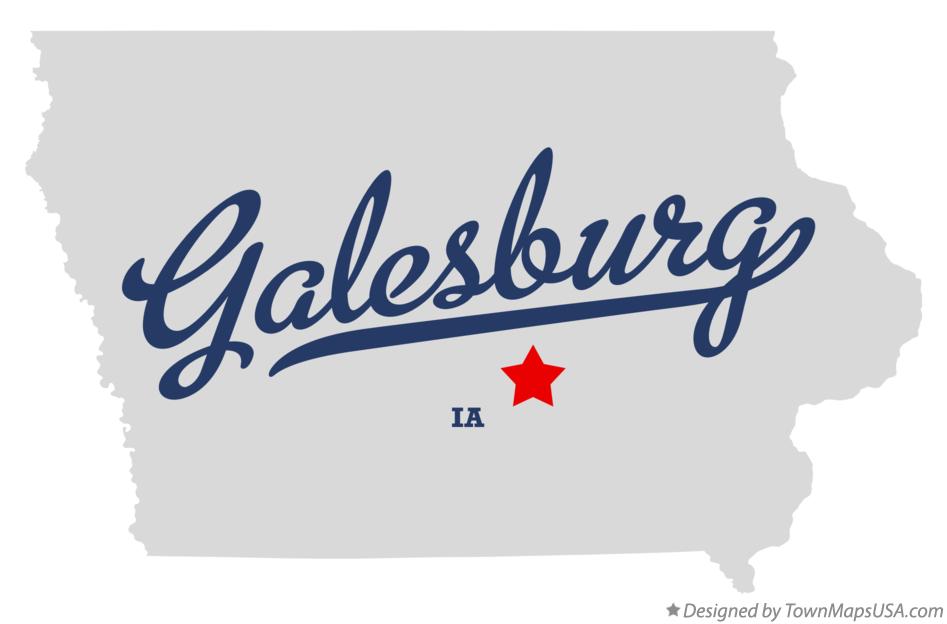 Map of Galesburg Iowa IA