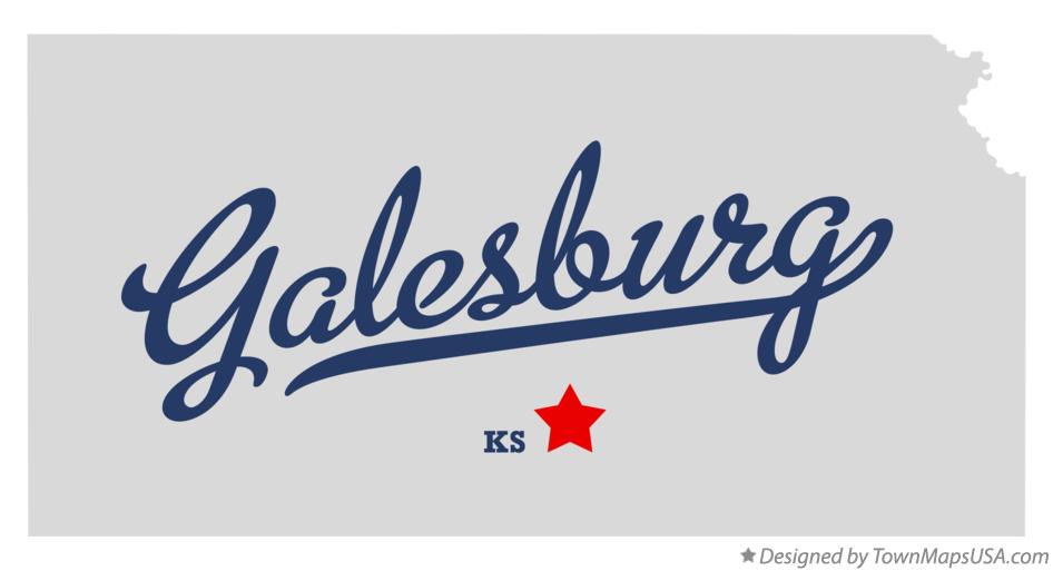 Map of Galesburg Kansas KS