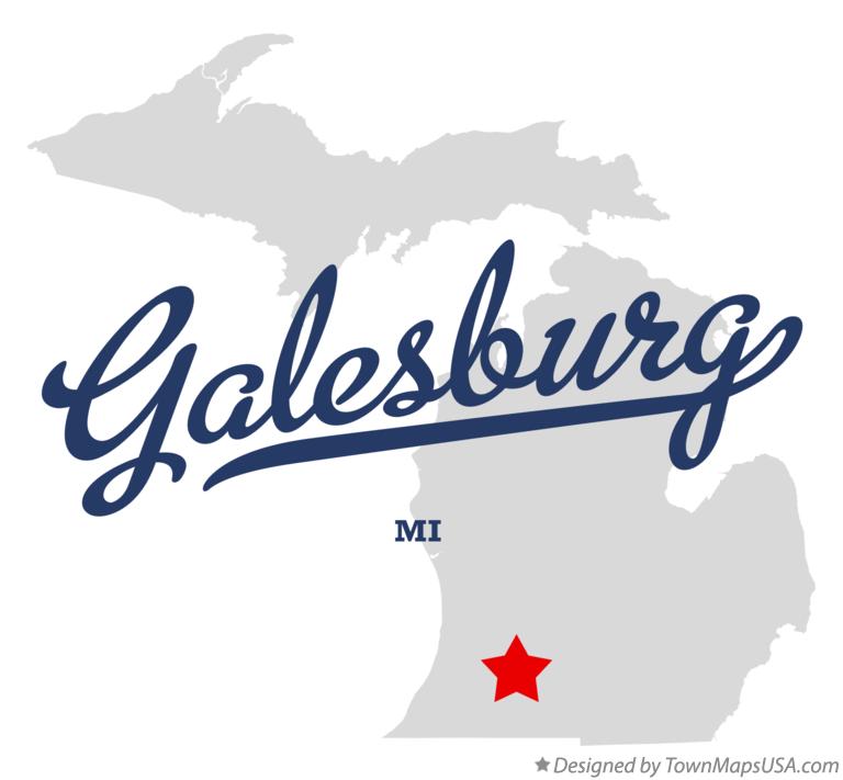 Map of Galesburg Michigan MI