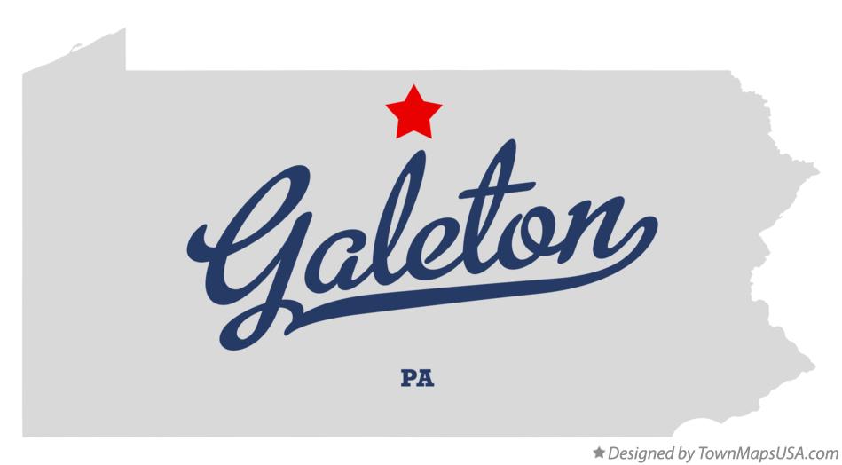 Map of Galeton Pennsylvania PA