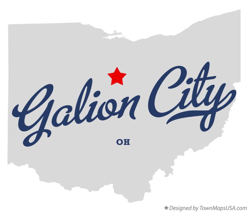Map of Galion City Ohio OH