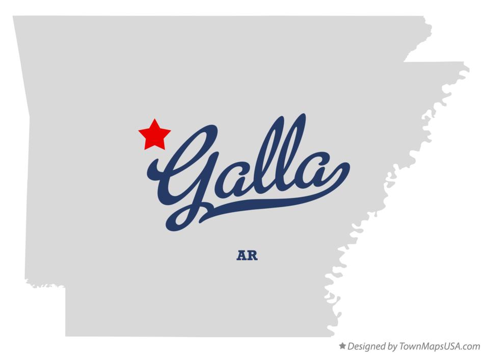 Map of Galla Arkansas AR